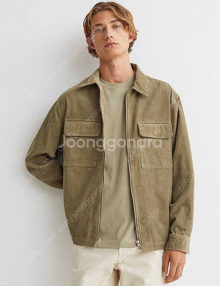 h&m 코듀로이 셔츠자켓--0