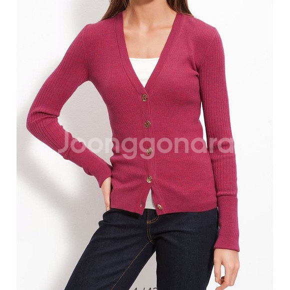 TORY BURCH 토리버치 슈렁큰 시몬 가디건 라즈베...--3