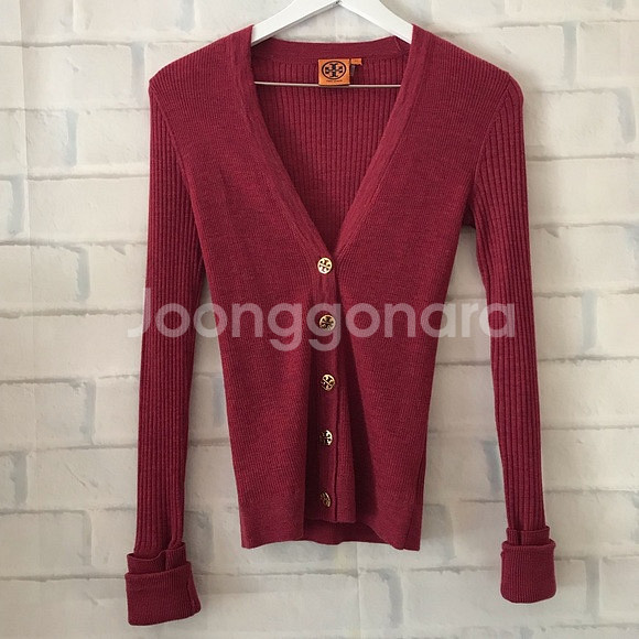 TORY BURCH 토리버치 슈렁큰 시몬 가디건 라즈베...--9