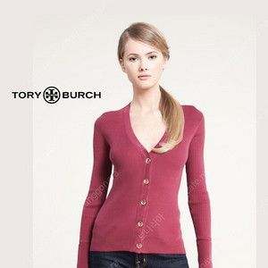 TORY BURCH 토리버치 슈렁큰 시몬 가디건 라즈베리