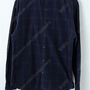(XL) 커스텀멜로우 셔츠 남방 노카라 체크 올드스쿨 네이비