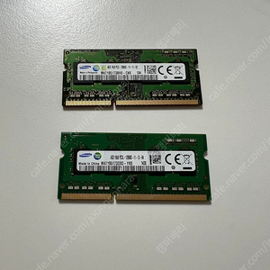 노트북용 메모리 삼성 4gb pc3L-12800s 2개