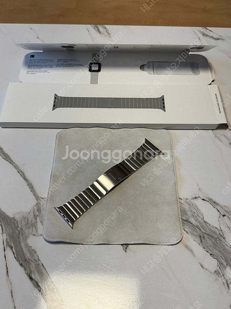 애플워치 링크브레이슬릿 42/44/45mm 정품 실버 ...--0
