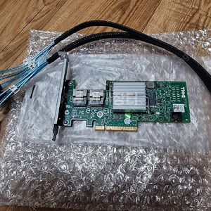 Dell PERC H200 6Gbs (IT mode) 1개 & SFF 8087 SAS to Sata 케이블 2개