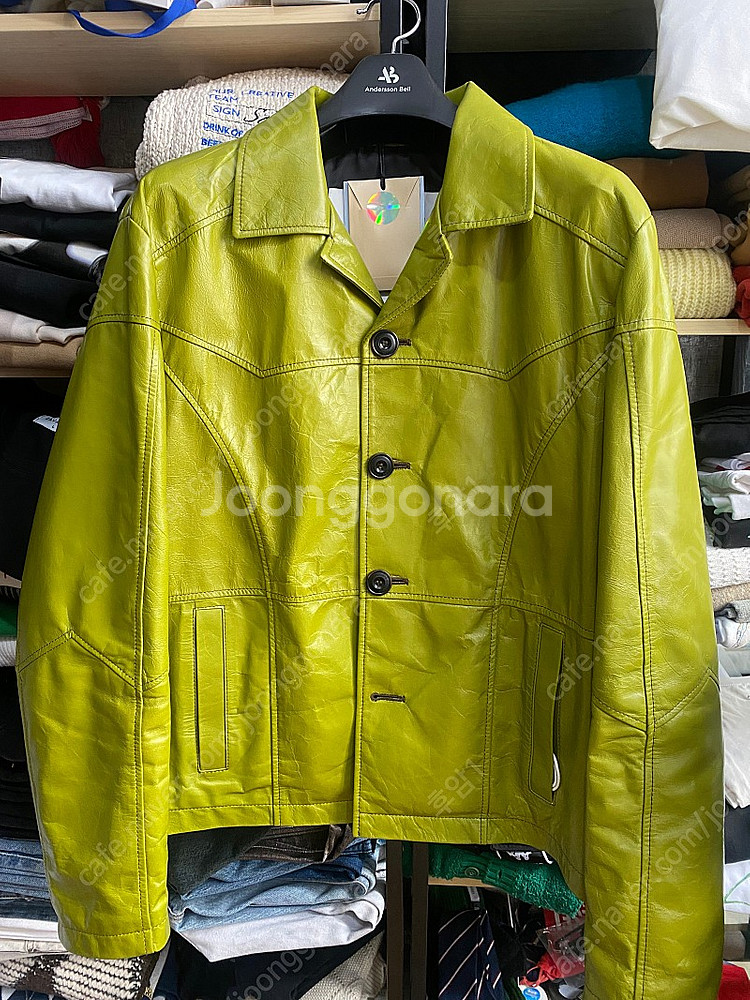 앤더슨벨 램스킨 래더자켓 스프링그린 awa419u--0