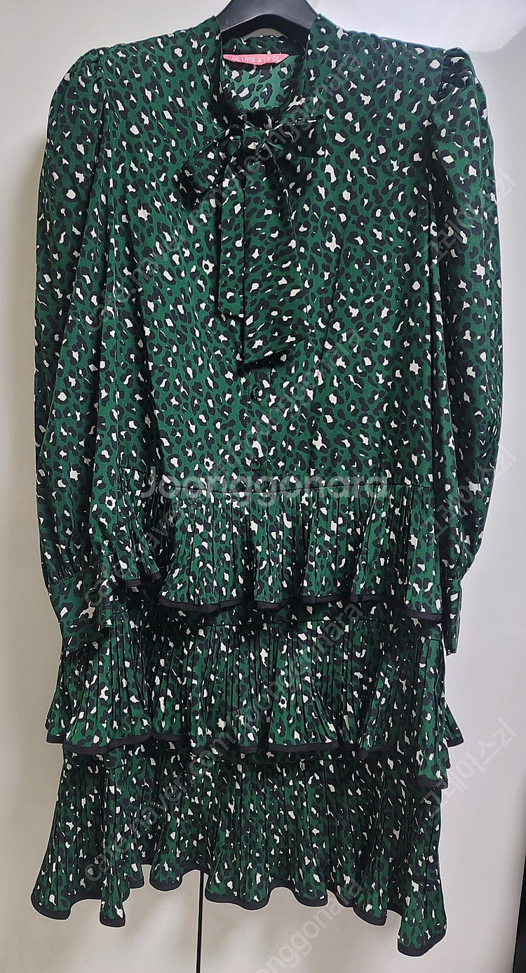 랭앤루 그린 레오파드 3단 프릴원피스--0