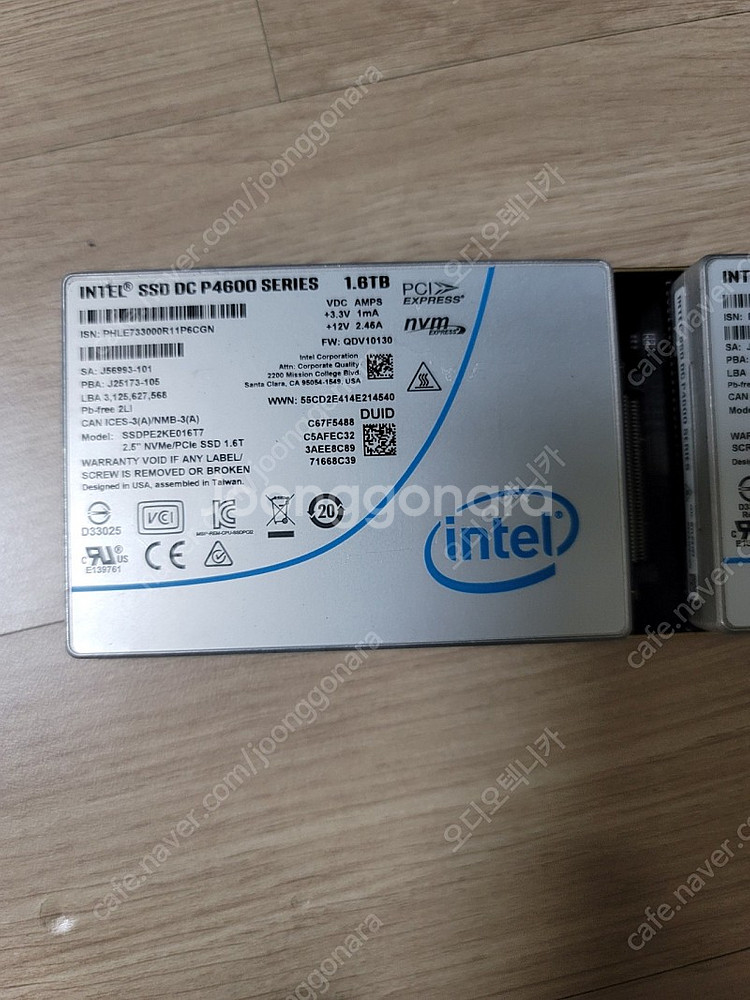 인텔 p4600 1.6tb 서버용 u.2 ssd--0
