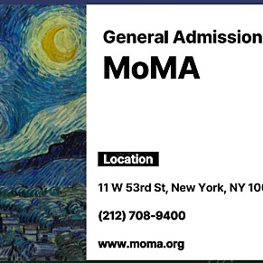 미국 뉴욕 현대미술관 MOMA 입장권 티켓 2장 판매합니다 (장당 2만원)