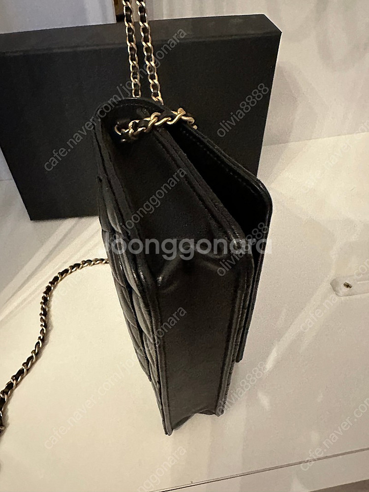 샤넬 골드볼 woc 램스킨 블랙--5
