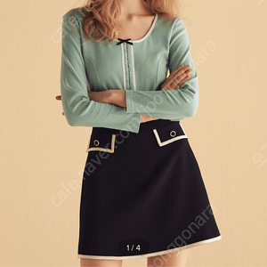 쟈니헤잇재즈 RIBBON NECK LONG SLEEVES - MINT 새상품