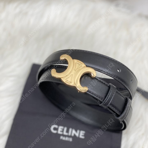 셀린느 CELINE 트리오페 금장 로고 벨트 블랙