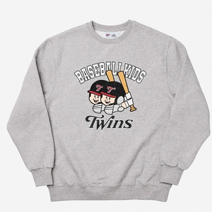 BDNS x LG TWINS Baseballkids Sweatshirts Grey 빠더너스 엘지 맨투맨 그레이색상 (XXL사이즈)