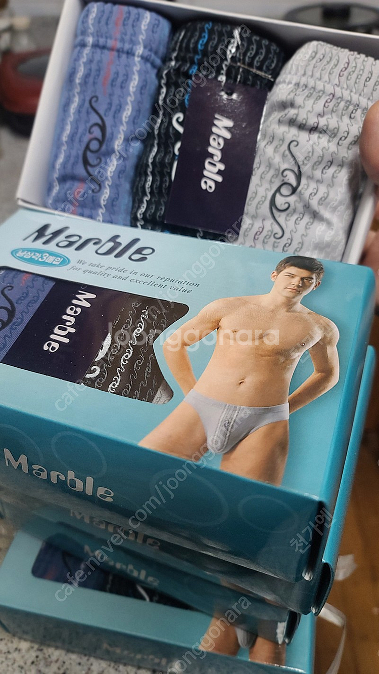 새상품)BYC Marble 남자 삼각팬티3개입 100--0