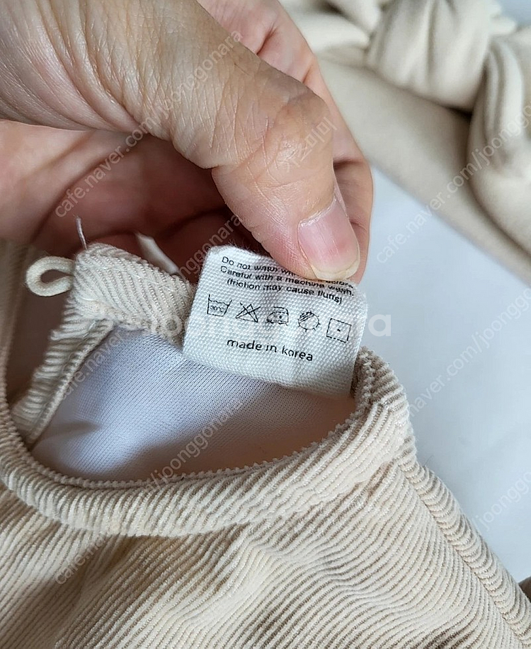 여아 베이지 원피스 헤어밴드 돌촬영 가족사진 의상 택포--2