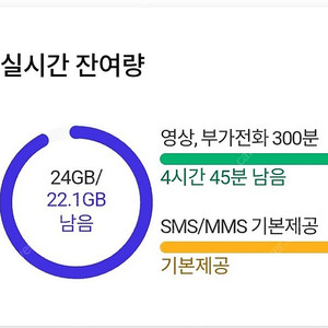 SKT 데이터 1기가2500 2기가 4500팜