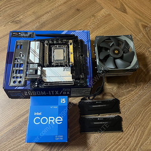 컴퓨터 부품 i5 12500 asrock z690i 삼성 970evo plus 500g 커세어 3600 16g 써멀라이트 쿨러