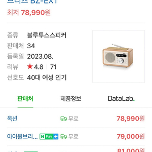 브리츠 스피커 새상품