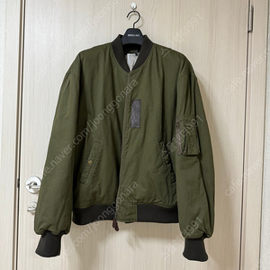 아워셀브스 WASHED COTTON FLIGHT JACKET MA-1 올리브 3사이즈 새상품 팝니다.