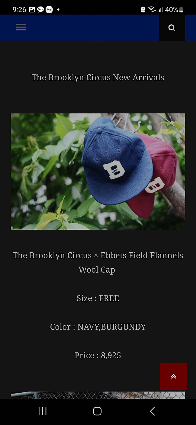 브루클린 서커스 볼캡 팝니다--4