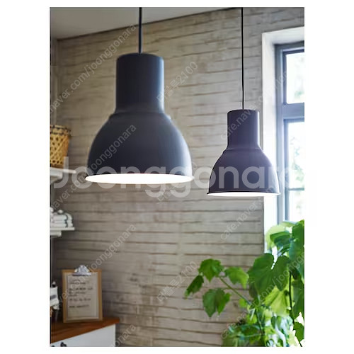 이케아 HEKTAR 헥타르 펀던트등 다크그레이 22cm--0
