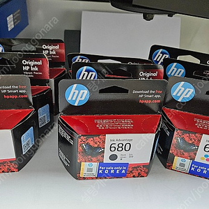 HP 잉크젯 흑백 칼라 정품잉크 HP680 (흑백,칼라)