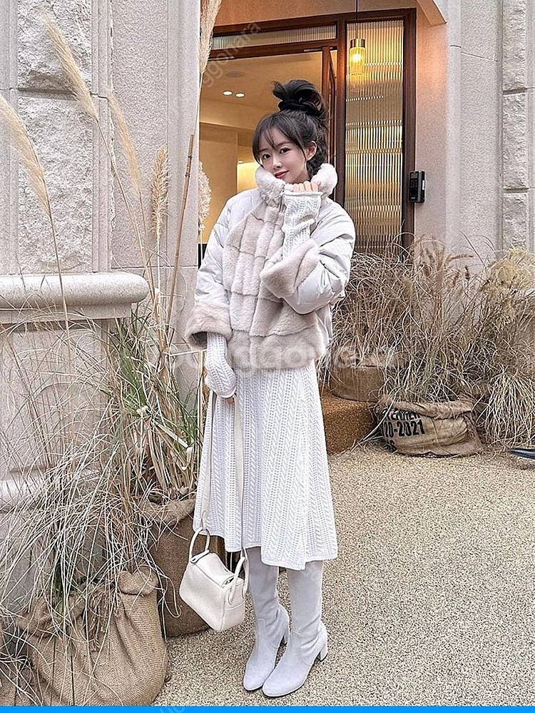 헤이에스 리얼 밍크 후드 숏 퀄팅 패딩 / 드오브 드벨...--3