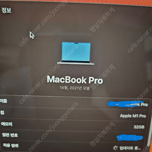 MacBook Pro 14형 메모리 32 gb 1tb with final cut pro