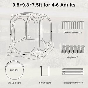 원터치 팝업 쉘터(EAST OAK 10피트 X 10피트, 3미터 X 3미터)