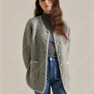 엘보른 센느 가디건 Senne Button Cardigan (Melange Grey)