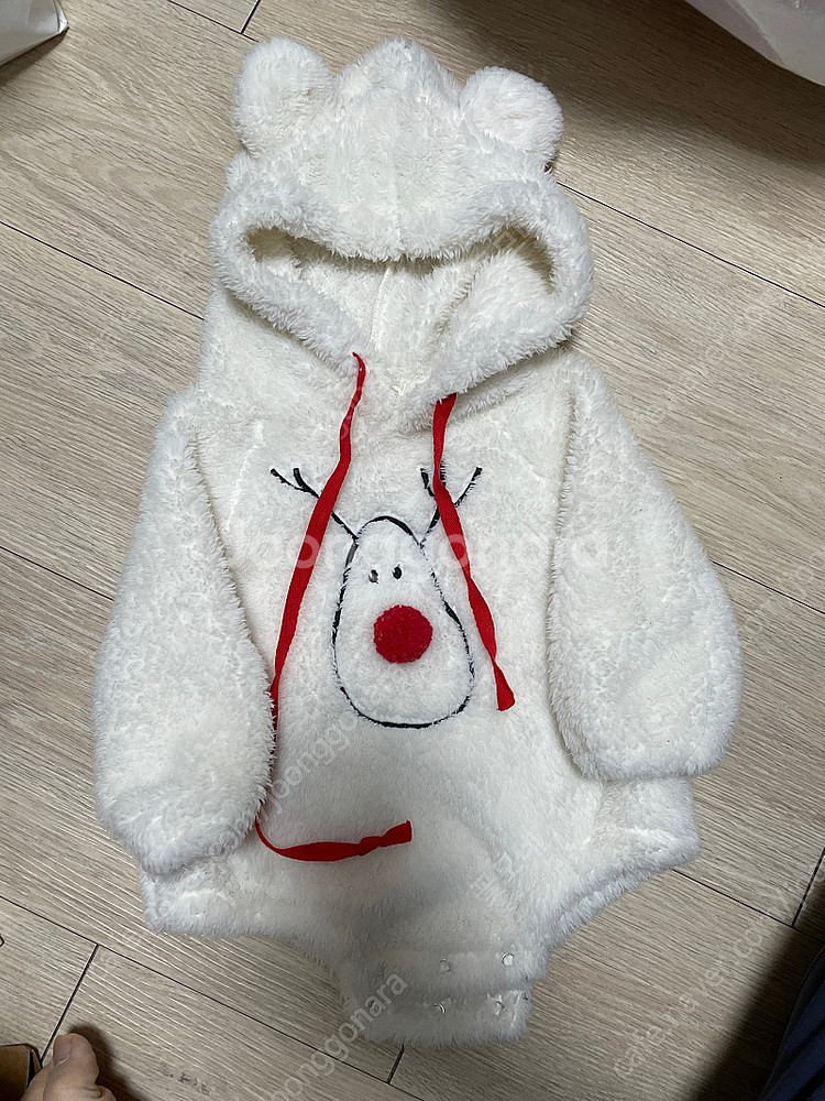 아기 루돌프 뽀글이 후드--1