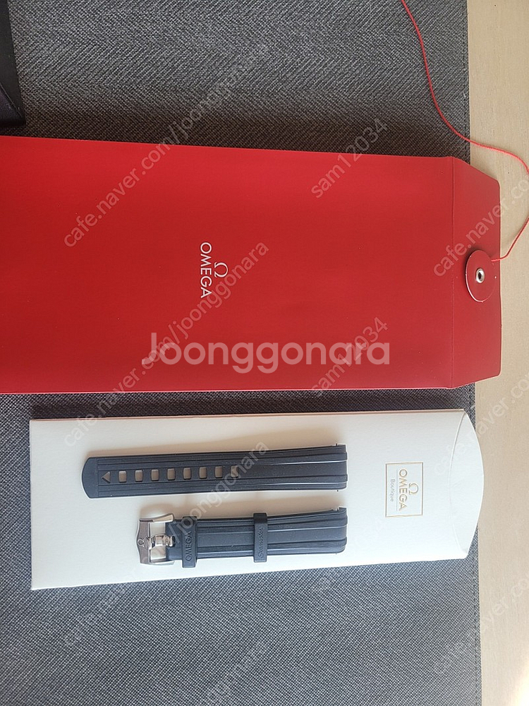 오메가 씨마스터 정품 러버밴드 핀버클--0