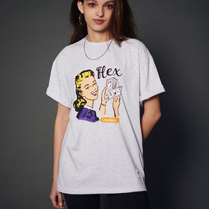 언크루 [Uncrew] FLEX T-shirt - 멜란지 그레이, 사이즈 S