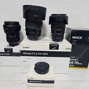 니콘 Z 24-70mm F2.8 S /시그마A 24-35mm F2 / 시그마 A 105mm F1.4 팝니다(니콘마운트)