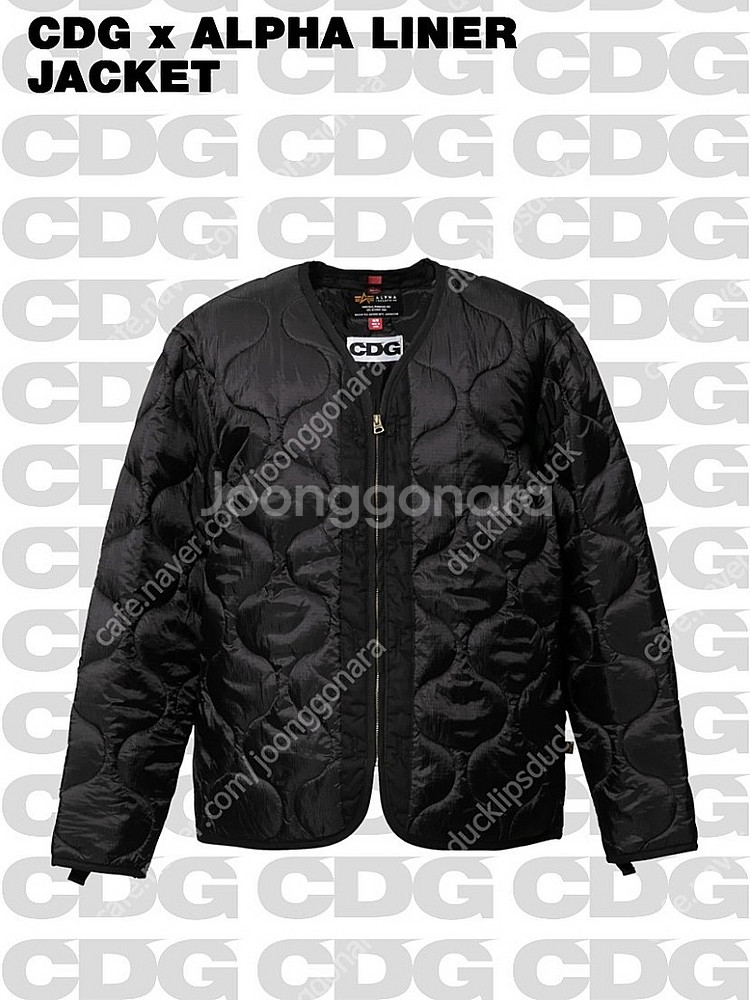 꼼데가르송 cdg 알파인더스트리 라이너 퀼팅 자켓(블랙...--8