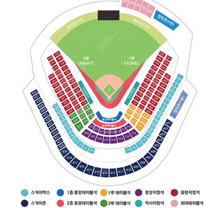 한국시리즈 4차전 중앙스카이존 시야방해 415블럭 5열 통로 2연석