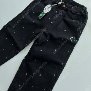 리미떼두두바지3xl Black dot denim pants