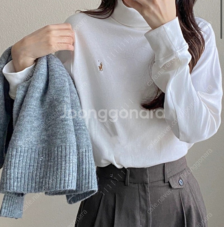 폴로정품 보이즈 코튼 터틀넥 아이보리 XL 사이즈 새상...--1