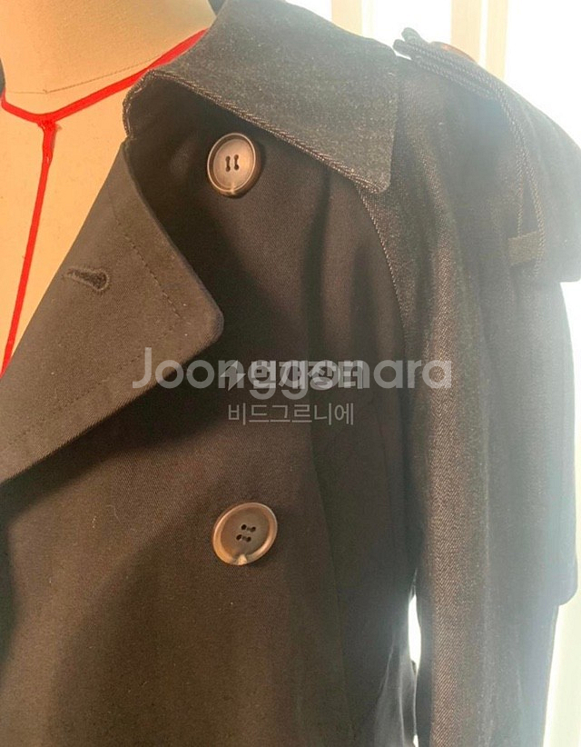 쟈니헤잇재즈 블랙x데님 트렌치 코트--4