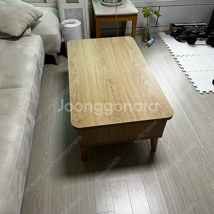 무니 리프트업 테이블 네추럴브라운--0