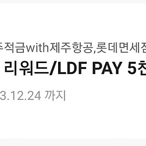 제주항공 LDF PAY 5천원 12/24일까지 2000원