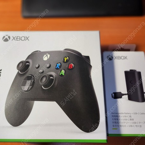 XBOX 게임패드 4세대 카본 블랙 + XBOX 충전식 배터리