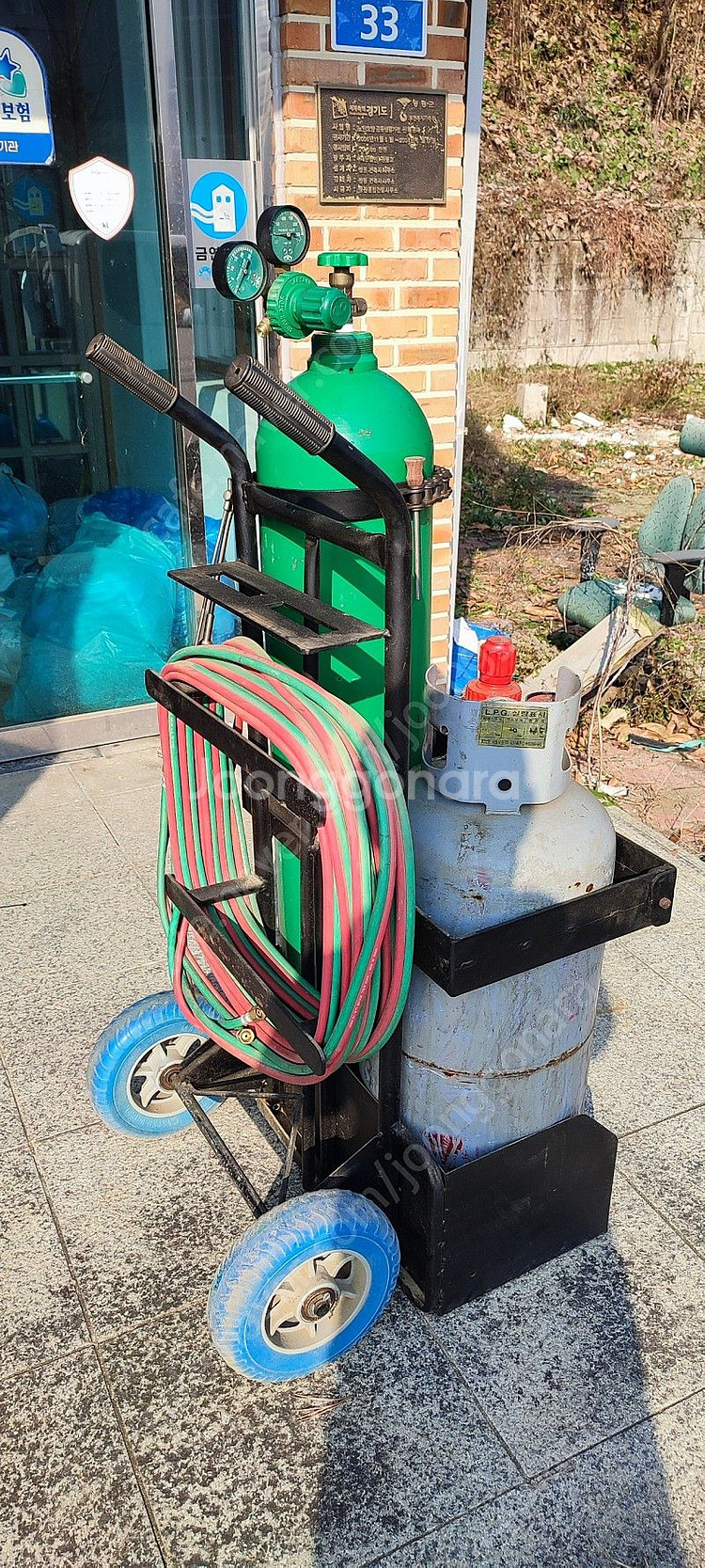 산소절단 세트 산소통 Lpg 토치 구르마--0