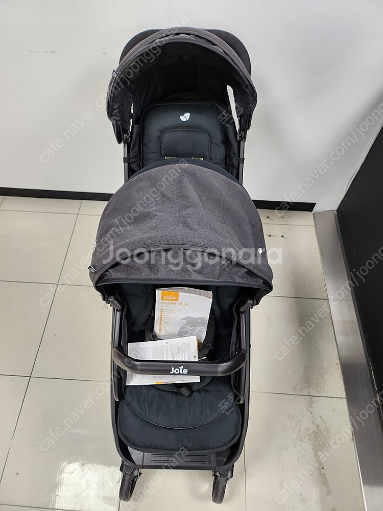 조이 에벨라이트 듀오 쌍둥이 유모차 블랙--1