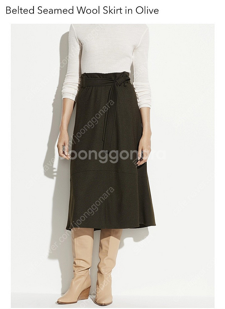빈스 미디 울 스커트 00 사이즈 팝니다. 롱 치마 vince belted wool midi skirt--0