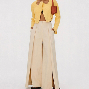 렉토 lucca wide-leg slit trousers xs (택O)