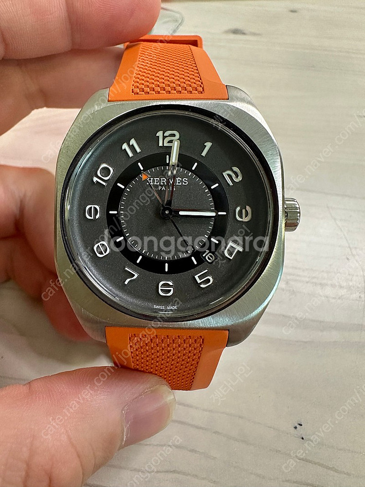 [판매] 에르메스 H08 티타늄 오렌지 러버 스트랩 + 티타늄 브레이슬릿 hermes--5