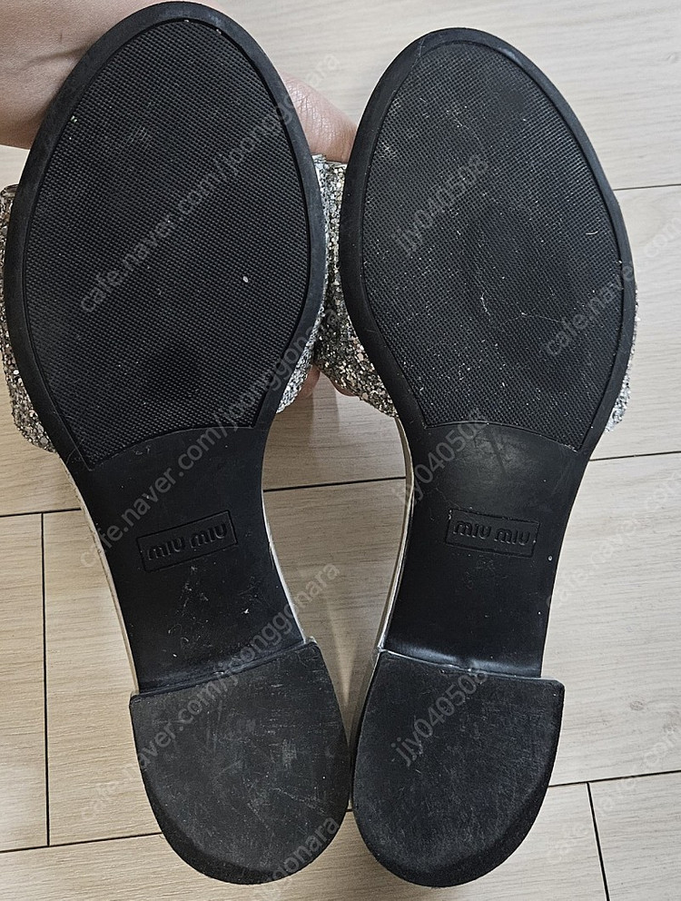 미우미우 글리터 슬라이드 샌들 36.5사이즈 이미지