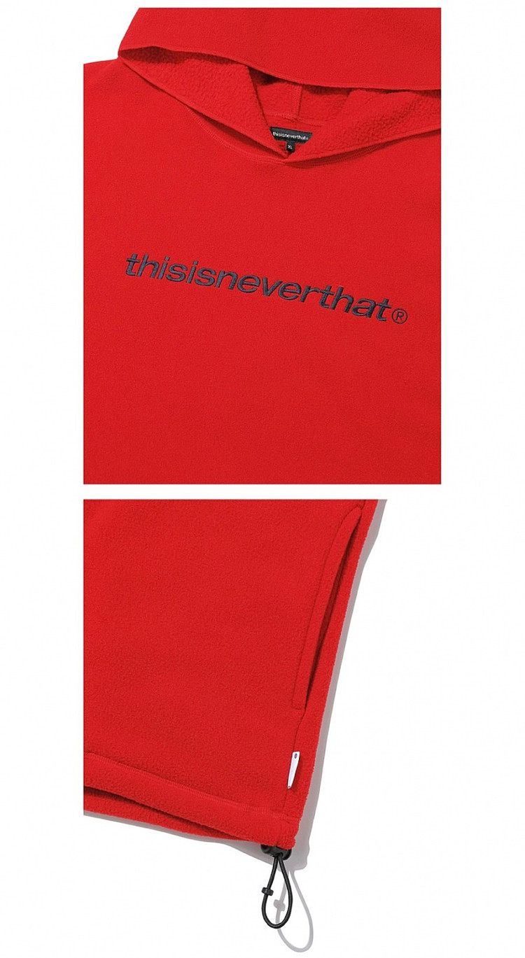 디스이즈네버댓 후드티 T-Logo Fleece Hooded Sweatshirt Red M--1