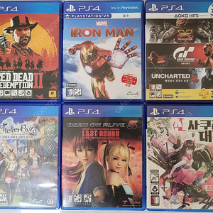 PS4 플스4 타이틀 팝니다(라이자1, 레데리2, 아이언맨VR, 신사쿠라대전, DOA5LR, 스트리트 파이터5+그란투리스모 스포트 합본)