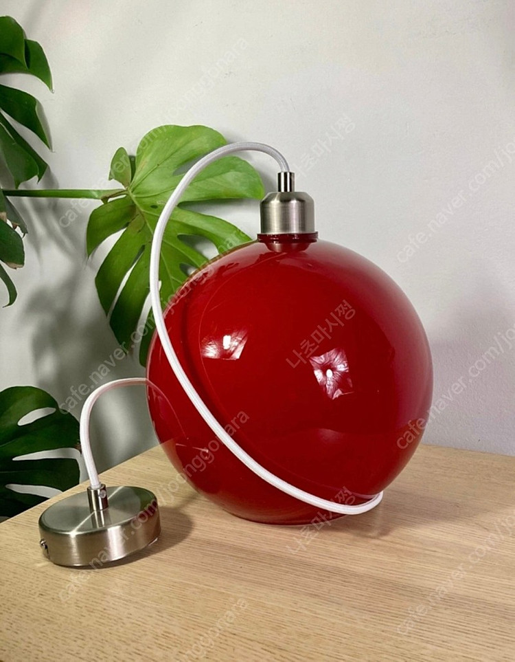 1970s 빈티지조명 미드센추리 빈티지 레드 글라스오팔--7